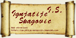 Ignjatije Špagović vizit kartica
